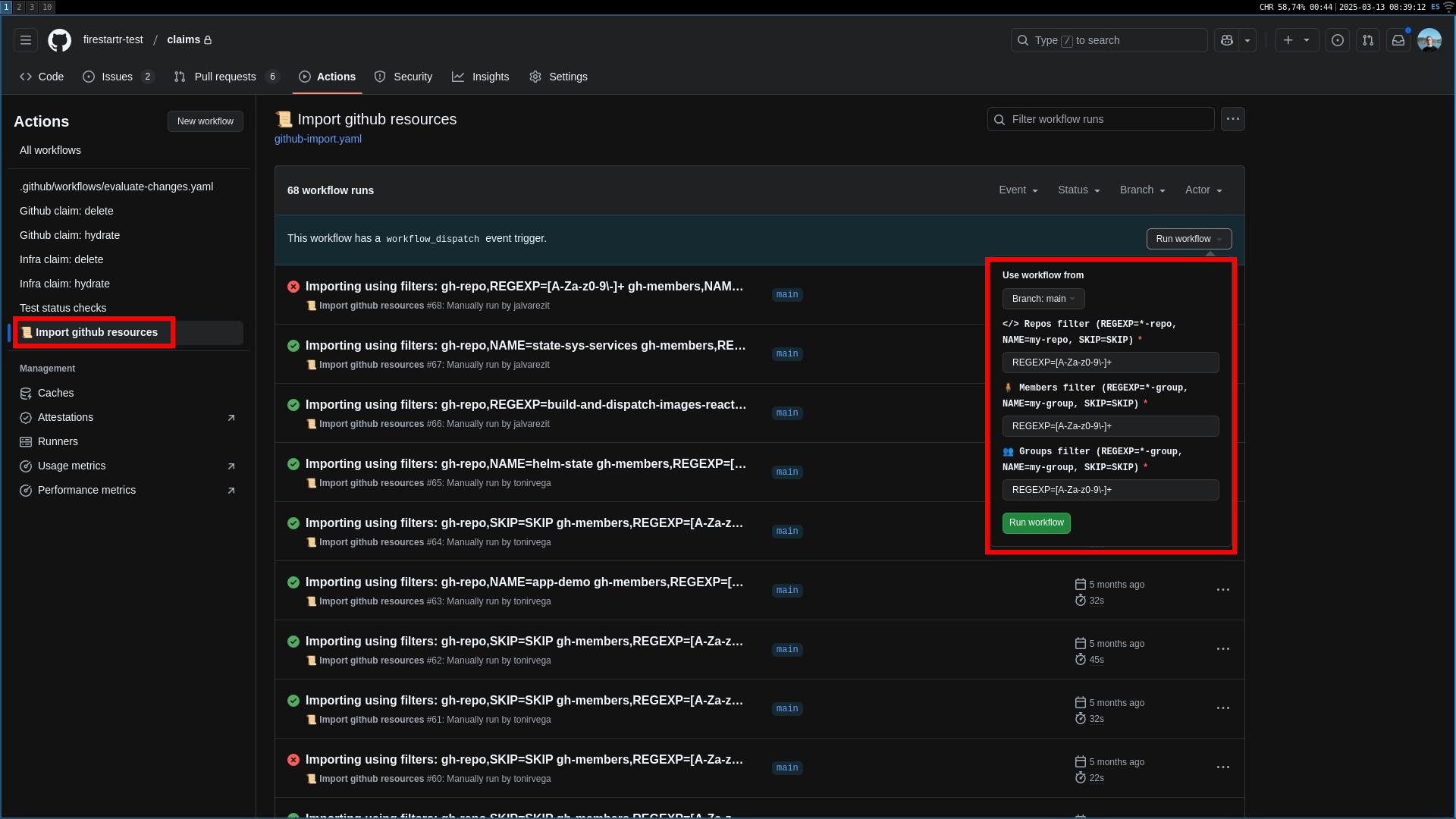 Import GitHub resources